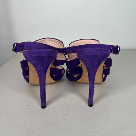 SJP Sarah Jessica Parker Purple Suede Gladiator Heels Size 36.5 - Picture 8 of 10